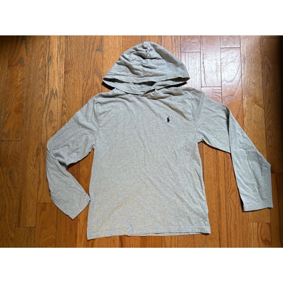 Polo Ralph Lauren Other - Polo Ralph Lauren Boys XL 18-20 Gray Long Sleeve Hooded T-Shirt Pony Logo Tee